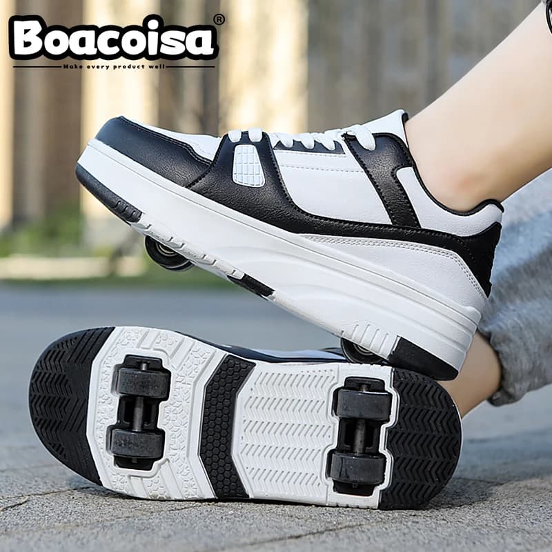 Chaussures rollers 4 roues pour pêche mobile - Skate shoes transformables pêche déplacements rapides