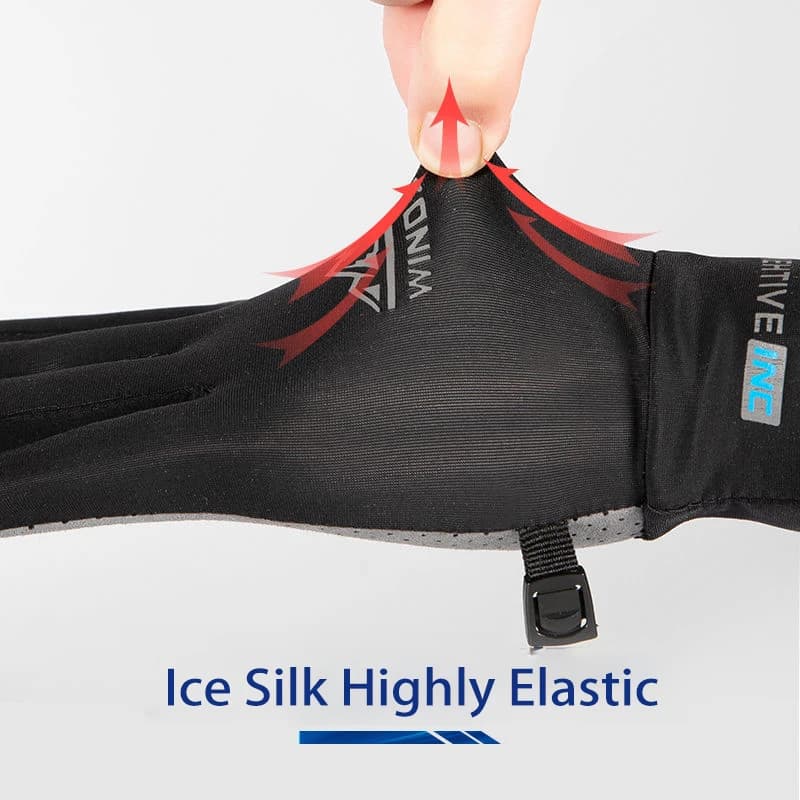 Gants doigts légers été pêche sport conduite vélo - Soie glacée tactile anti-dérapant hommes femmes