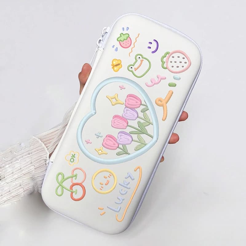Sac de stockage Tulip Flower pour Nintendo Switch - Coque dure étanche et portable