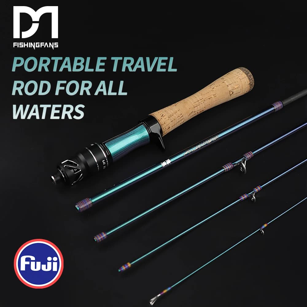 Canne voyage Fishingfans 1.55-2.43m UL à MH - Guides Fuji - Manche liège - Portable 4-5 sections