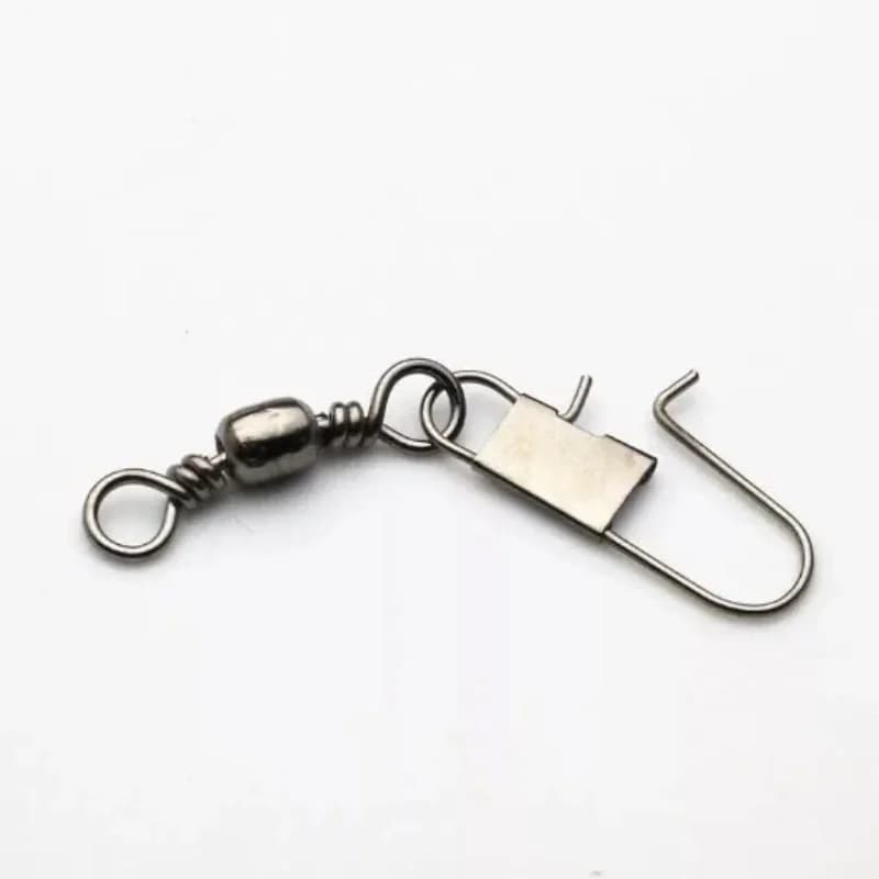 Lot de 100 émerillons à roulement à billes avec clip Fastlock pour la pêche, accessoires de pêche résistants