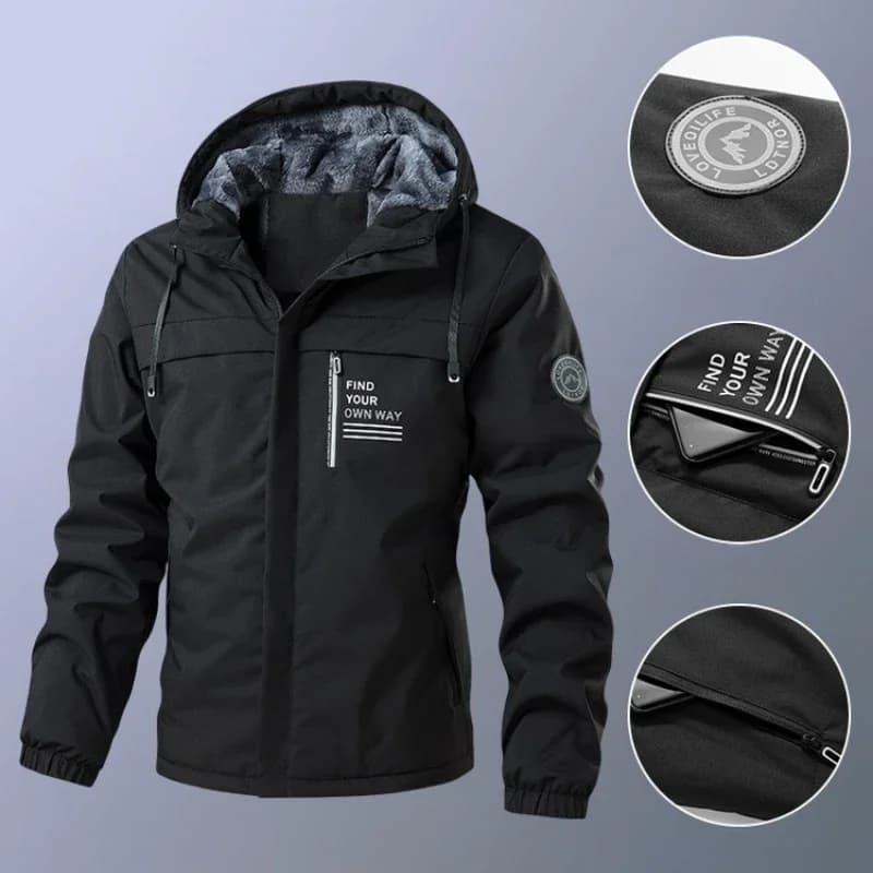 Veste aviateur capuchon homme UETEEY - Polaire chaude pour pêche hivernale et randonnée 2024