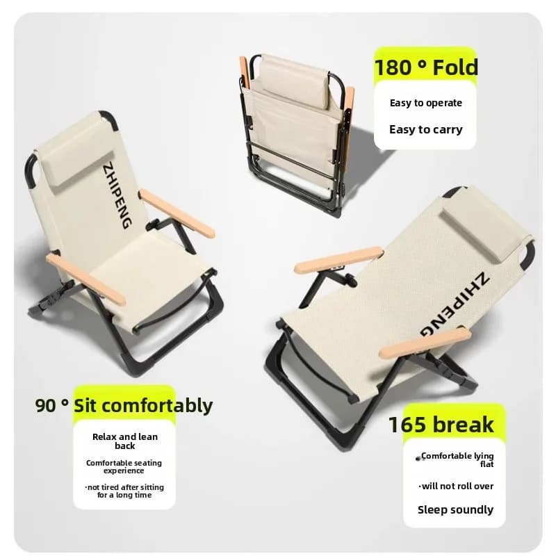 Chaise pliante camping portable légère dossier haut aluminium avec porte-gobelet pour pêche