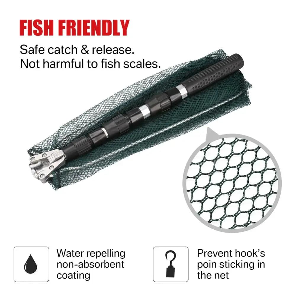 Filet de pêche télescopique aluminium 130 cm pour carpe, pliable et réglable, idéal pour la capture