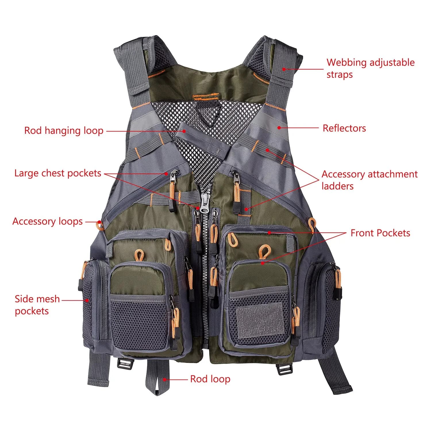 Veste de pêche respirante et ajustable - Veste de sport pour la pêche, la natation et les activités outdoor