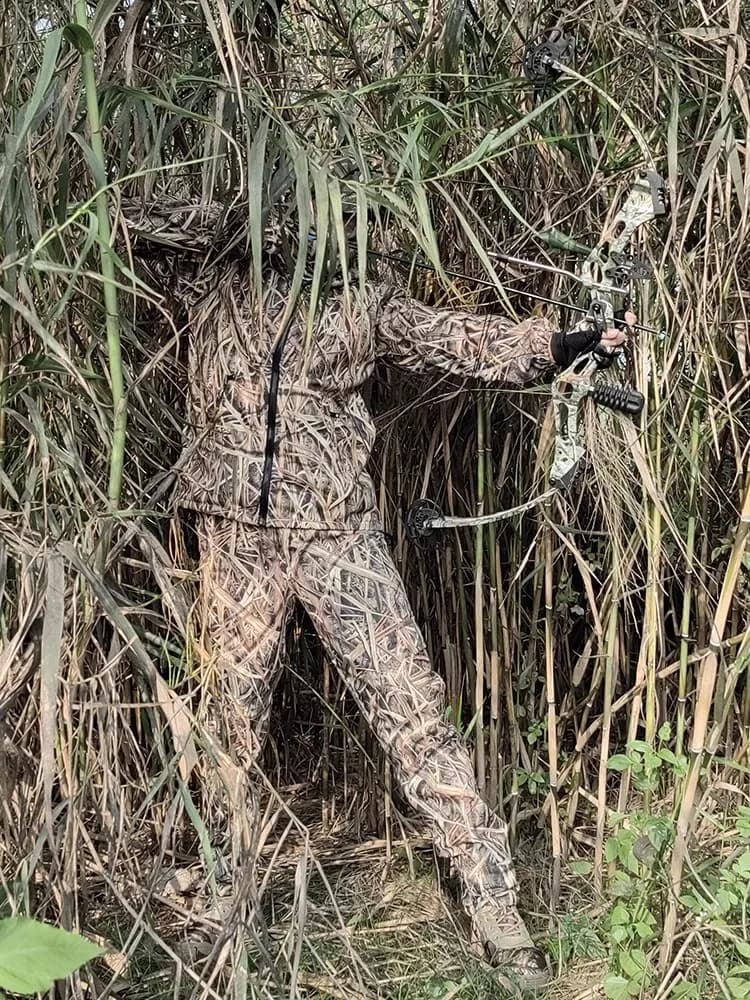 Combinaison chasse printemps automne camouflage roseaux - Tenue pêche anti-moustiques respirante résistante