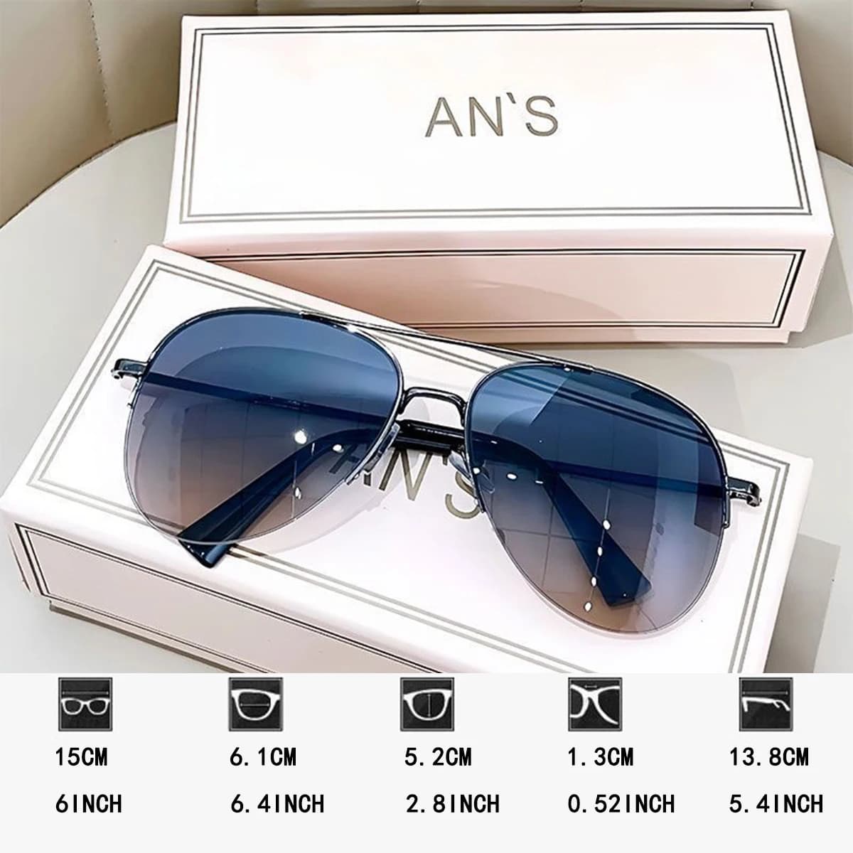 Lunettes de soleil aviateur tendance pour grands visages hommes - Conduite moto pêche style personnalité