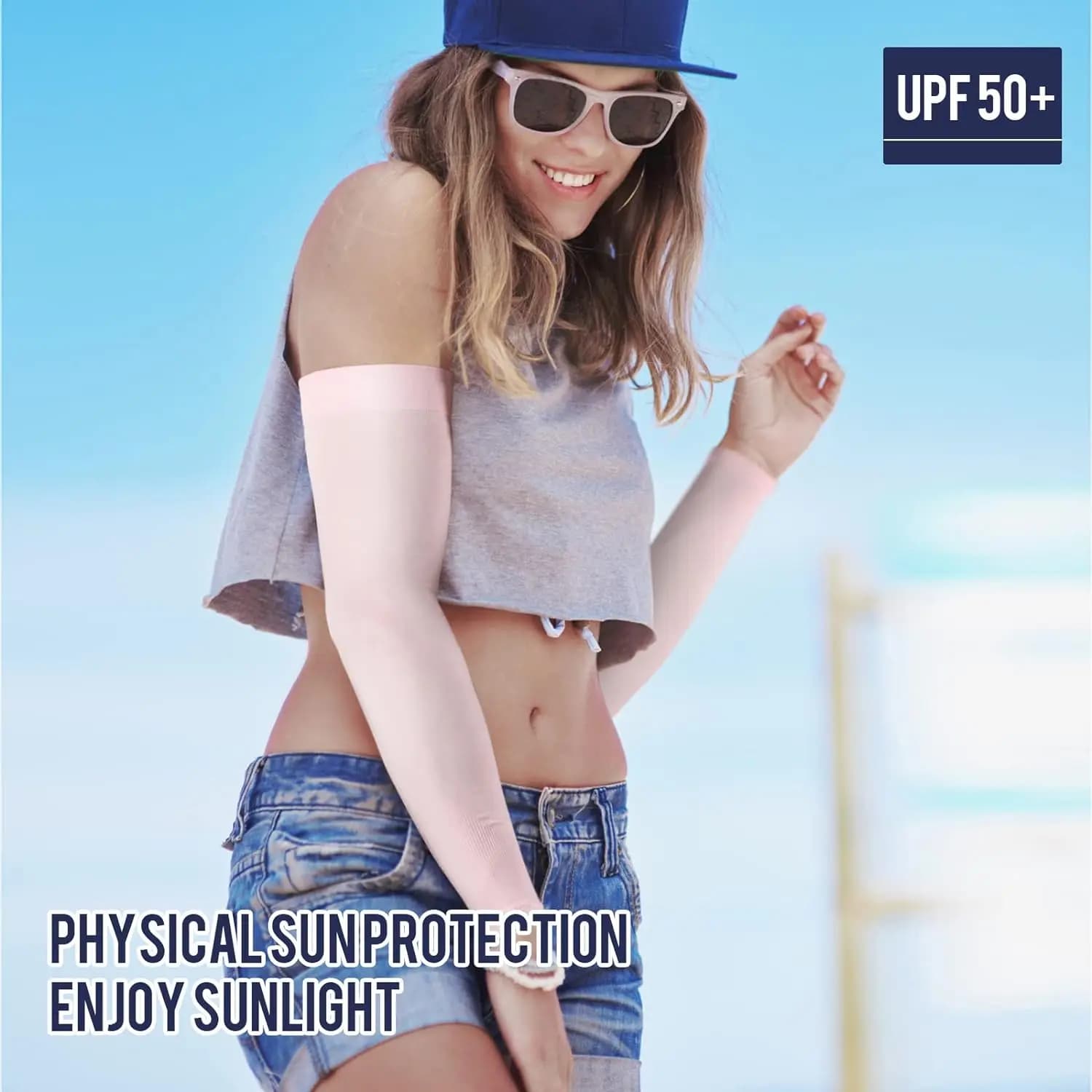 Manchons bras fraîcheur UV protection 2 pièces unisexe - Sport pêche cyclisme running extérieur séchage rapide