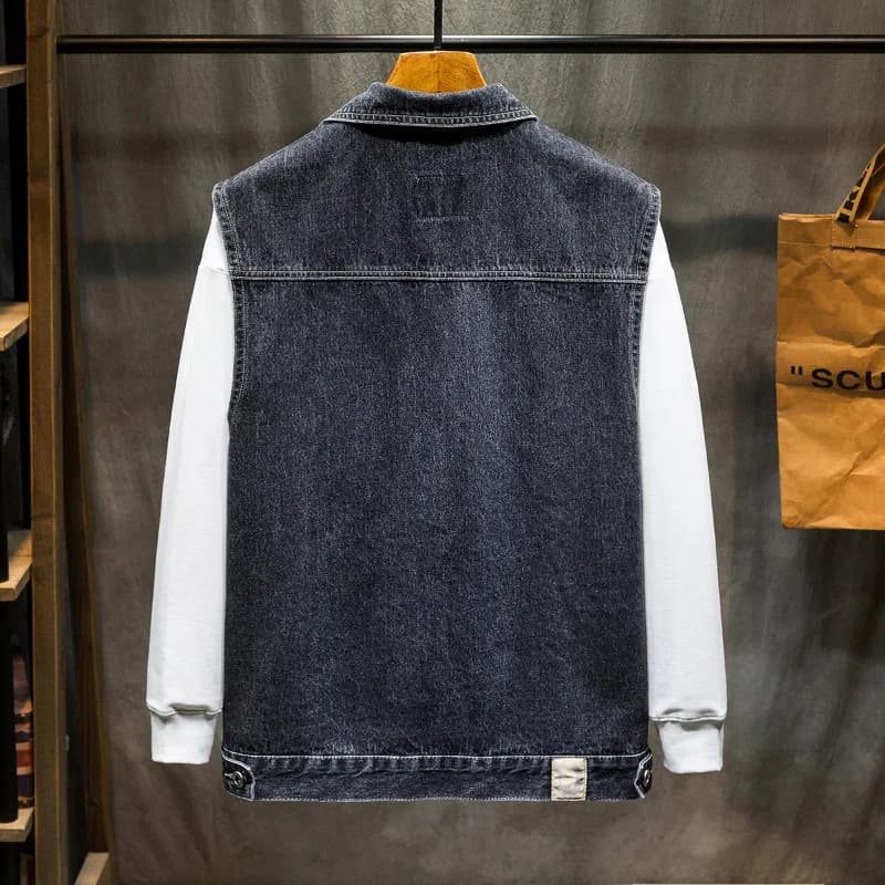 Veste sans manches en denim pour homme - Style cowboy - Tailles grandes 5XL à 7XL - Veste élégante