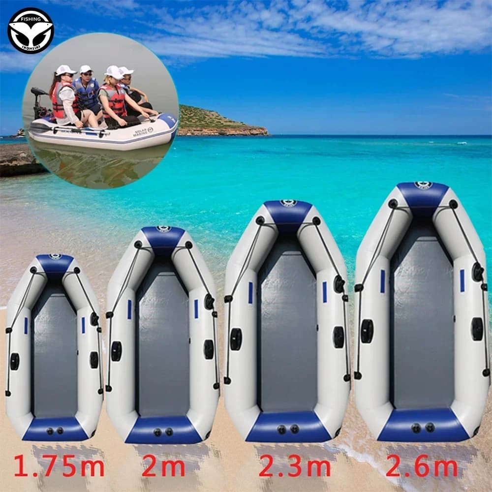 Bateau gonflable pêche kayak PVC 175-260cm pliable résistant pour 1-5 personnes canot sports nautiques