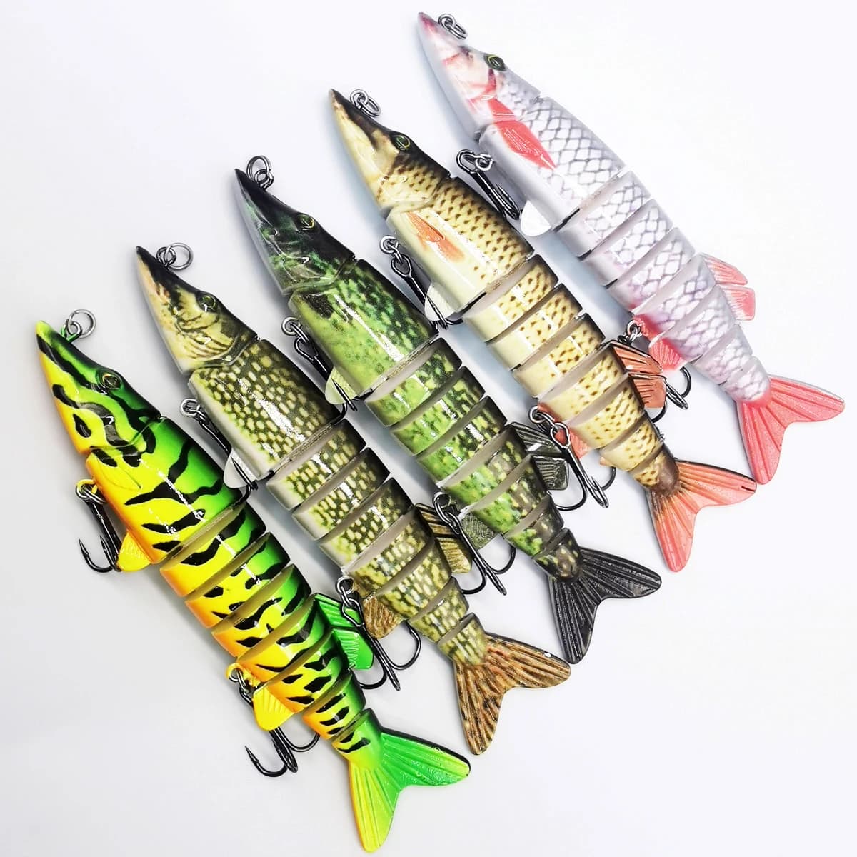 Leurres de pêche multi-articulés à nage bionique pour truite et black bass en eau douce et mer