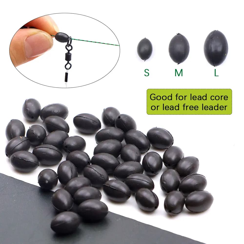 Perles tungstène 10 pièces pour montages carpe - Plombs libres leaders chod rig sans plomb