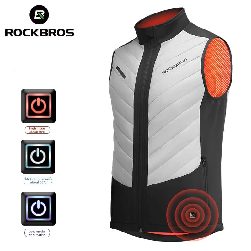 Gilet chauffant USB pêche hiver - Veste chauffante rechargeable pour pêche par temps froid