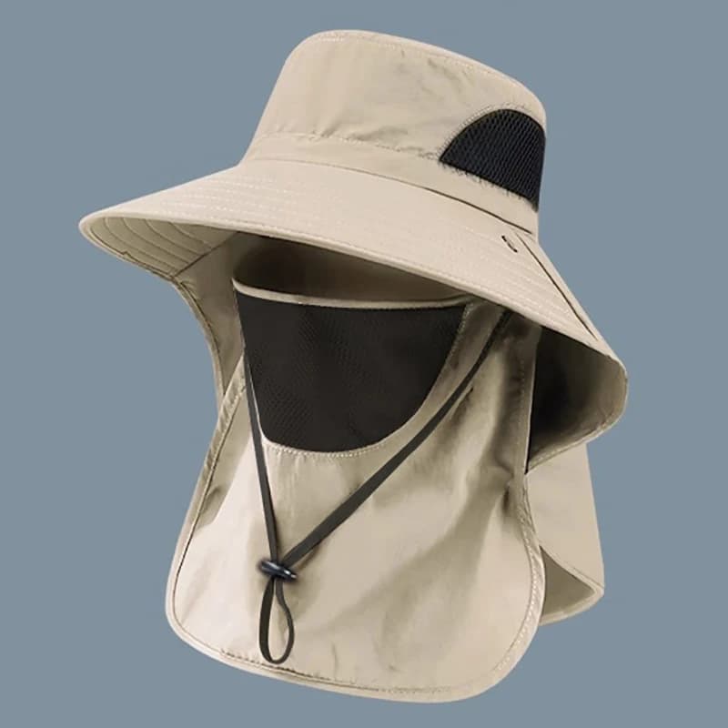 Chapeau de pêche avec protection UV et rabat couvre-nuque pour homme et femme