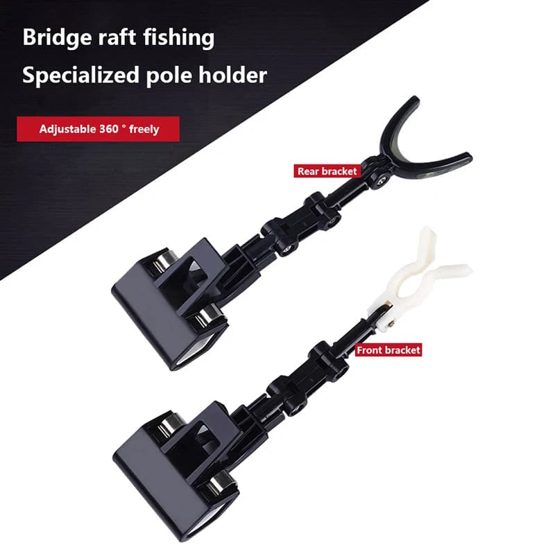 Support canne pêche 360° rotatif 2 pièces : support pont radeau anti-dérapant lumineux renforcé