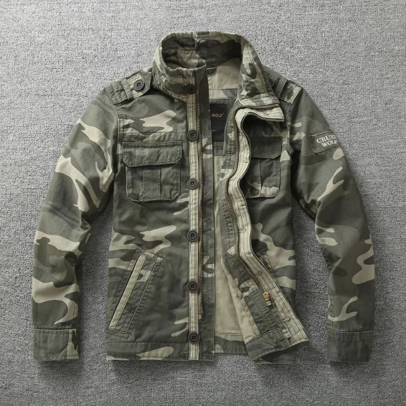 Veste cargo camouflage 2024 homme - Loose fashion pêche - Manteau militaire tactique résistant