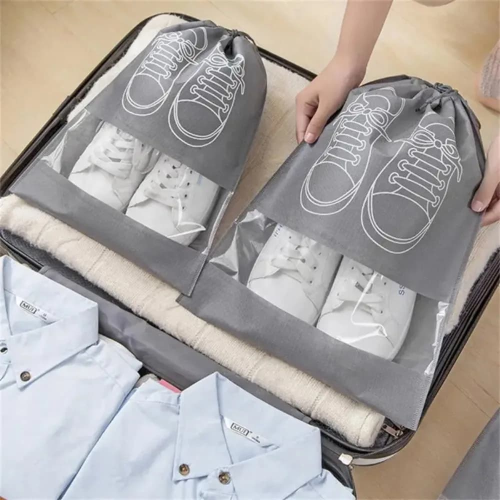 Set 5/10 pochettes rangement chaussures étanches non-tissé - Organisateur placard voyage suspendu