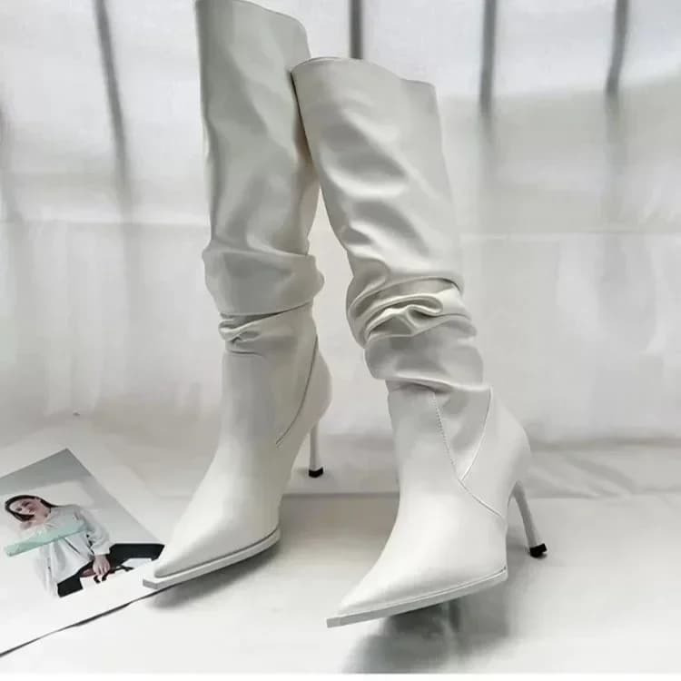 Bottes longues hiver sexy talons aiguilles pointues - Bottes genou élégantes pêche femmes