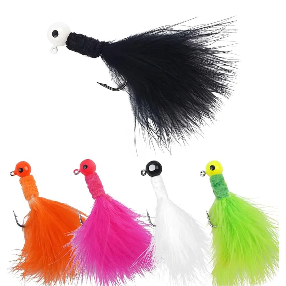 9 PCS têtes plombées marabout colorées pour pêche au crappie, perche et truite