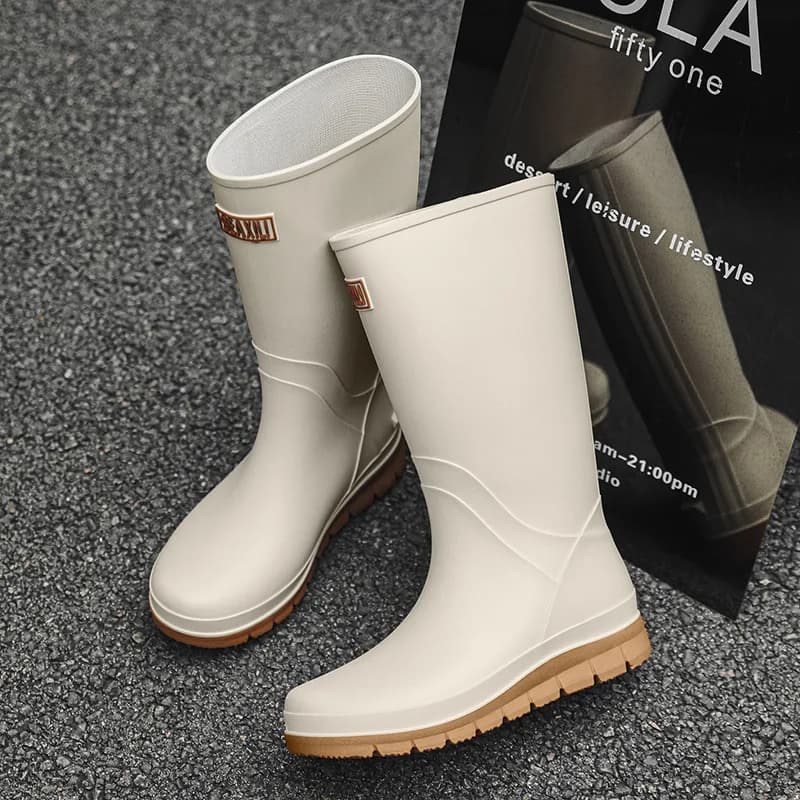 Bottes de pêche homme PVC haute tube anti-dérapantes pour lavage auto et loisirs extérieurs