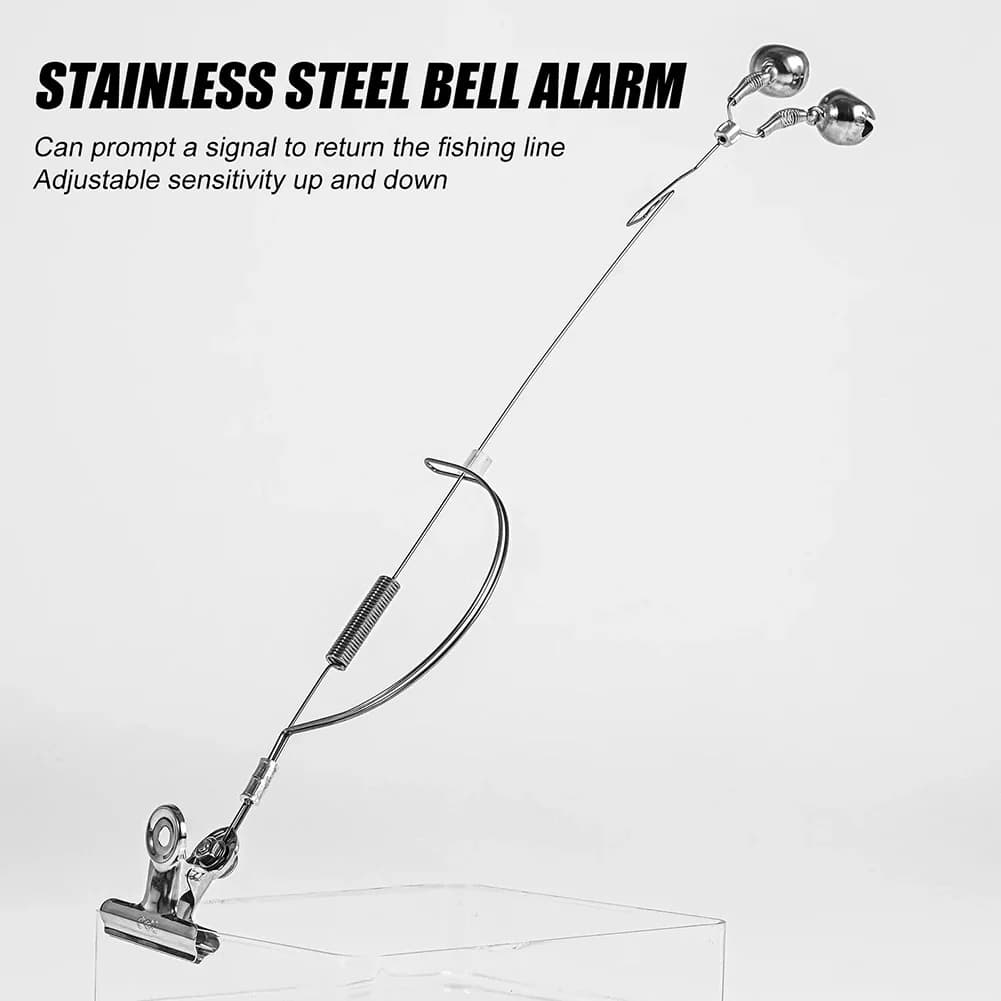 Cloches alarme poisson métal anti-corrosion - Alerte morsure acier inoxydable réglable accessoire carpe