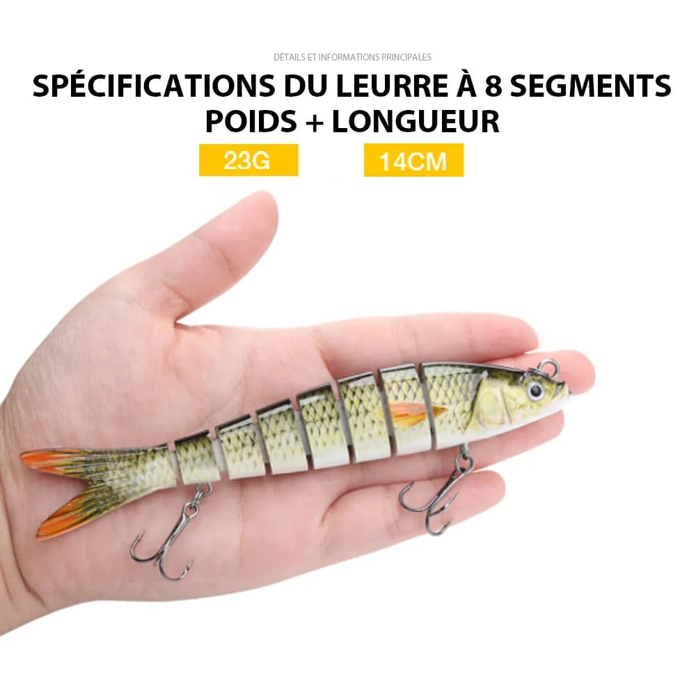 Wobblers coulants VTAVTA 10/14cm 8 segments - crankbait articulé pour pêche des carnassiers