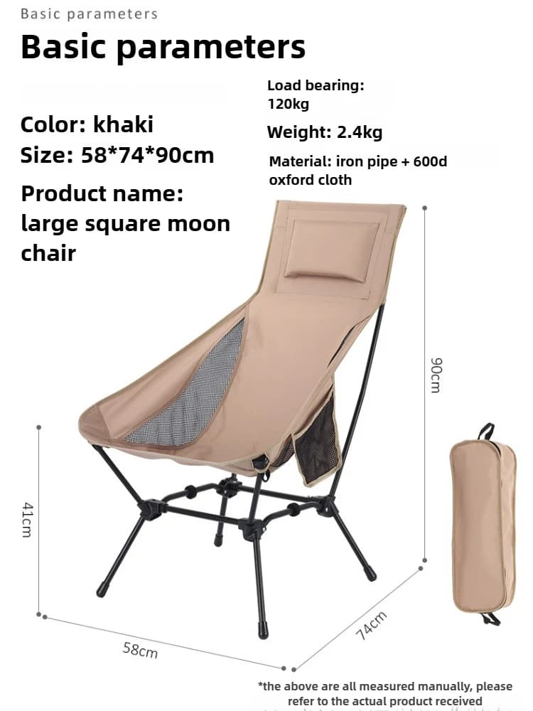 Chaise de camping pliante légère structure carrée pour pêche randonnée et montagne portable