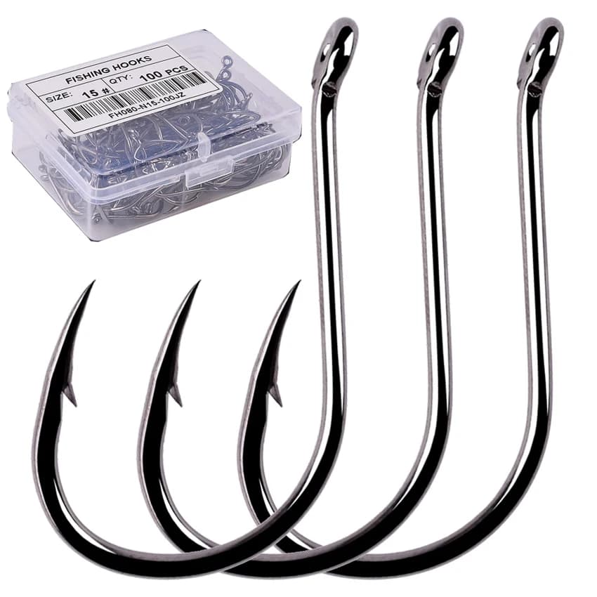 Hameçons de pêche Iseama Aorace 100 pièces, hameçon simple circle carp japonais taille 2 à 15
