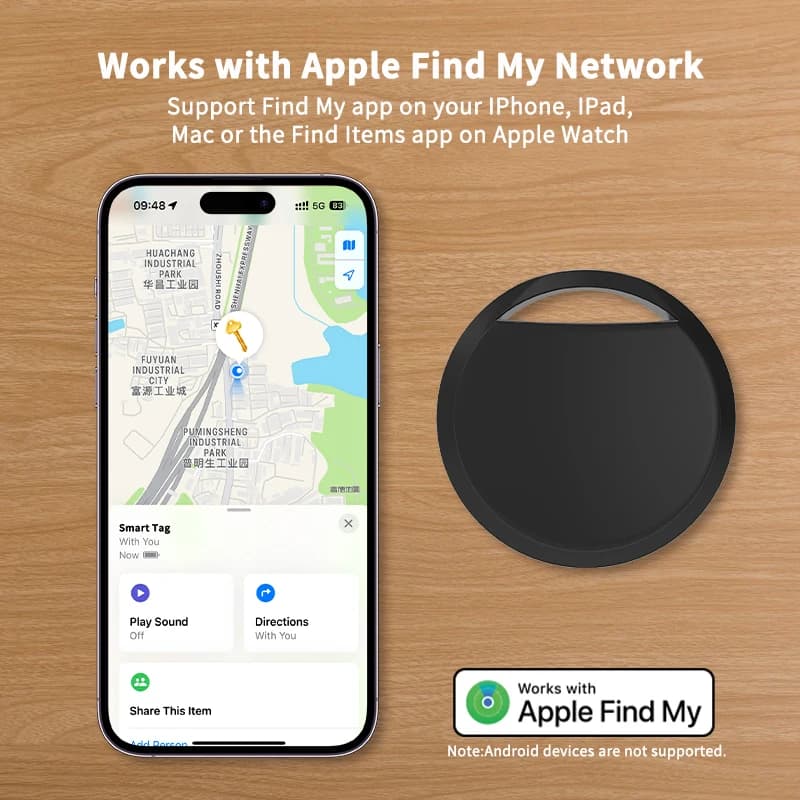 Tracker anti-perte compatible Apple Find My - Localisateur GPS pour matériel pêche iOS