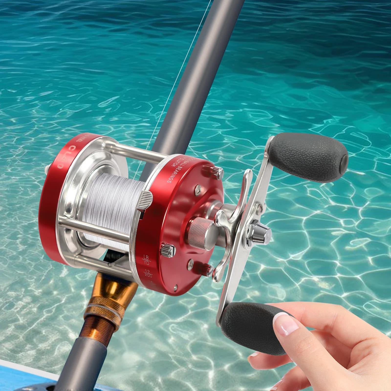 Moulinet Baitcasting Conventionnel Ronde pour Silure #40 Main Gauche/Droite Pêche au Vif