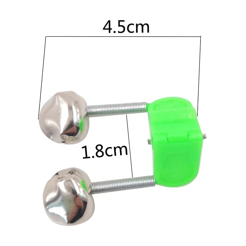 Alarme de touche pêche 5 pièces OUTKIT - Cloches ABS vertes avec pince métallique pour canne