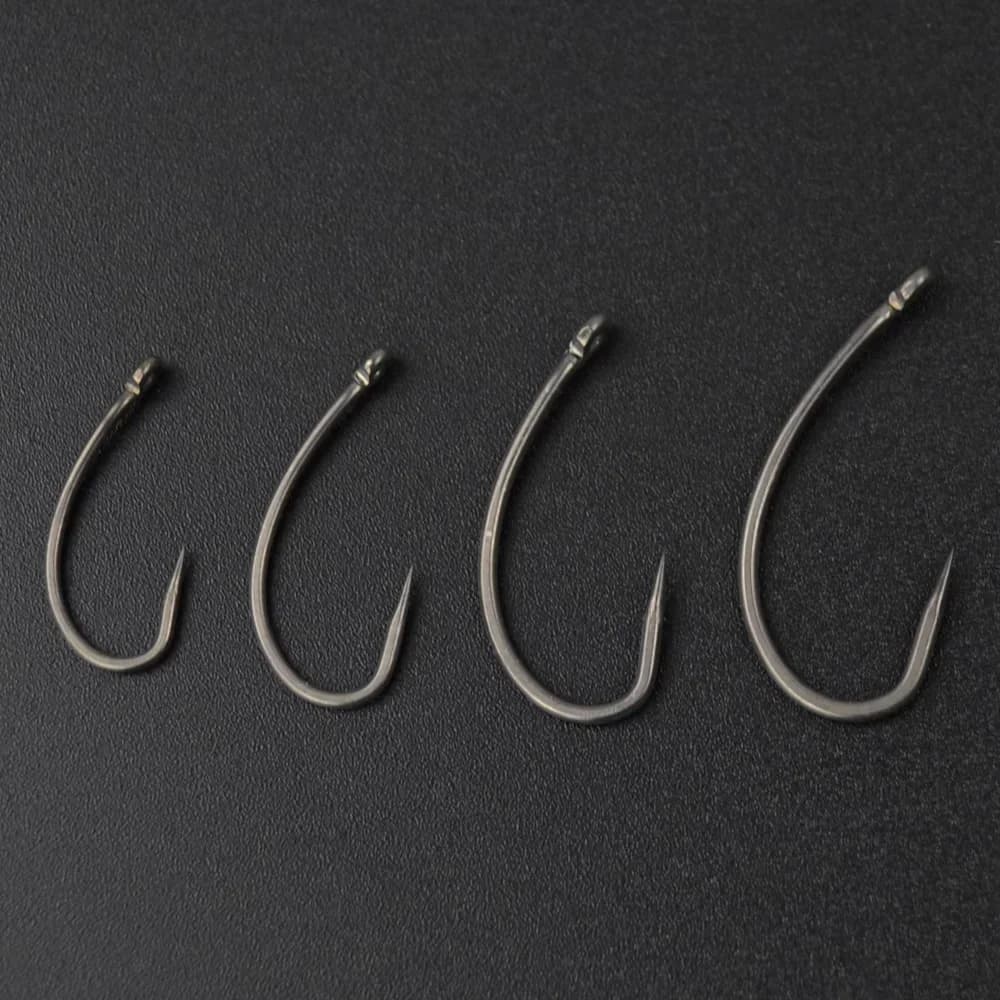 Hameçons de pêche sans ardillon Hirisi 50 pièces acier haute teneur en carbone pour carpe modèle 8004