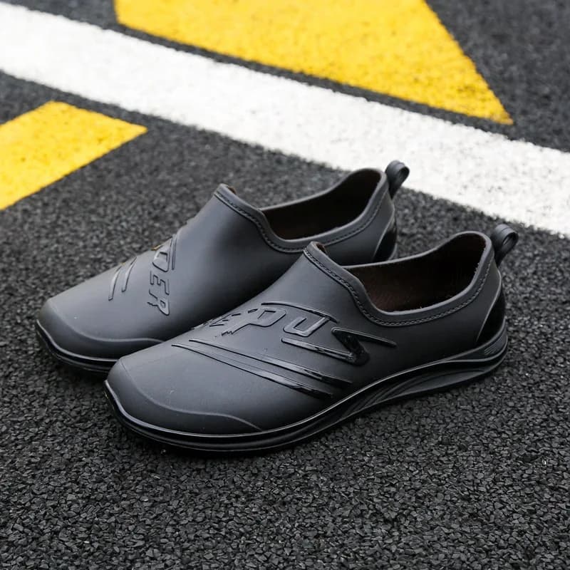 Bottes de pluie basses mode homme pour pêche loisir antidérapantes résistantes en PVC facile à enfiler