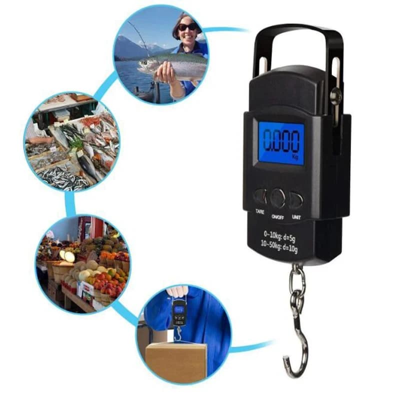 Mini balance multifonction 50kg/10g électronique portable avec règle - Outil pêche et voyage numérique compact