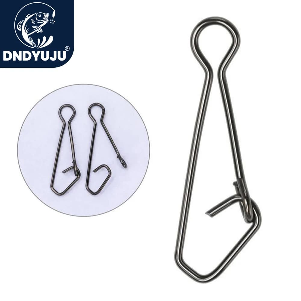 DNDYUJU 50 pièces émerillon à clip rapide pour pêche, connecteur sécurité hameçon leurre en acier inoxydable