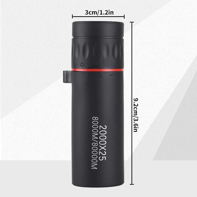 Télescope monocular 2000x25 avec support téléphone - Observation et photos de pêche HD