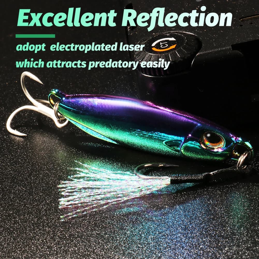 Leurre métal jig casting 10g à 40g pour pêche en lac et océan, leurre souple spinner appât artificiel