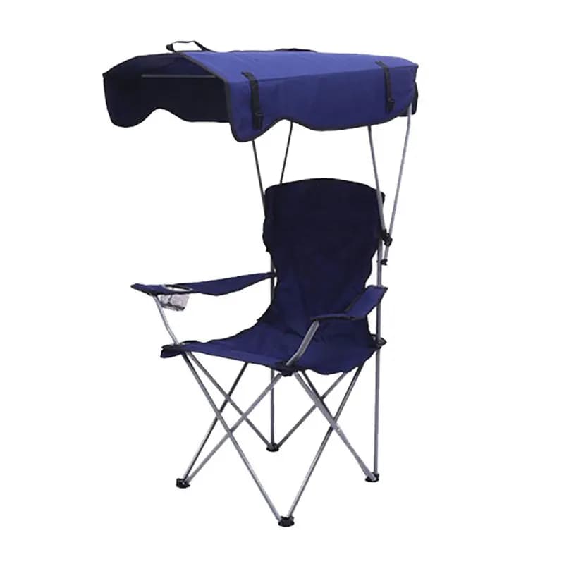 Fauteuil pêche pliable plage avec auvent - Protection solaire et anti-pluie pour camping pêche