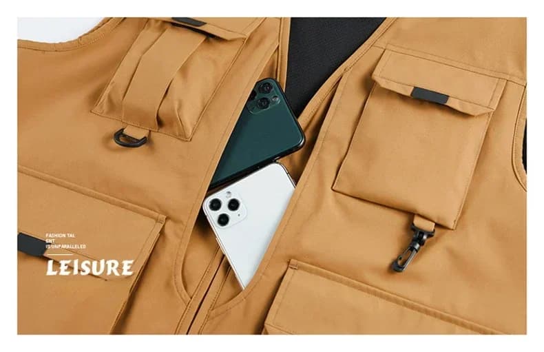 Veste de pêche sans manches Outdoor Casual 2024 - Multi-poches respirante pour photographes et pêcheurs