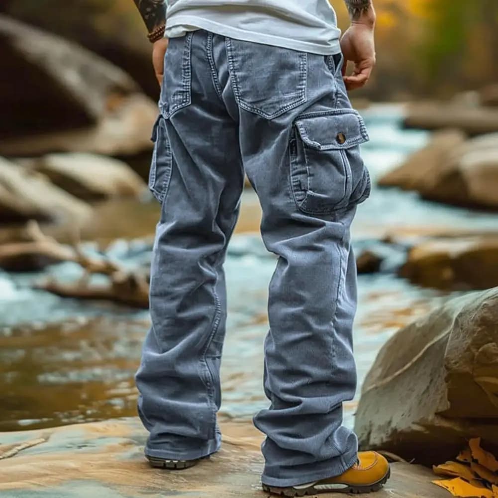Pantalon velours côtelé pêche rétro pour pêche traditionnelle et pêche au coup classique