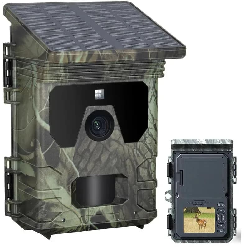Caméra de chasse solaire 50MP 4K vision nocturne infrarouge étanche pour enregistrement photo et vidéo faunique