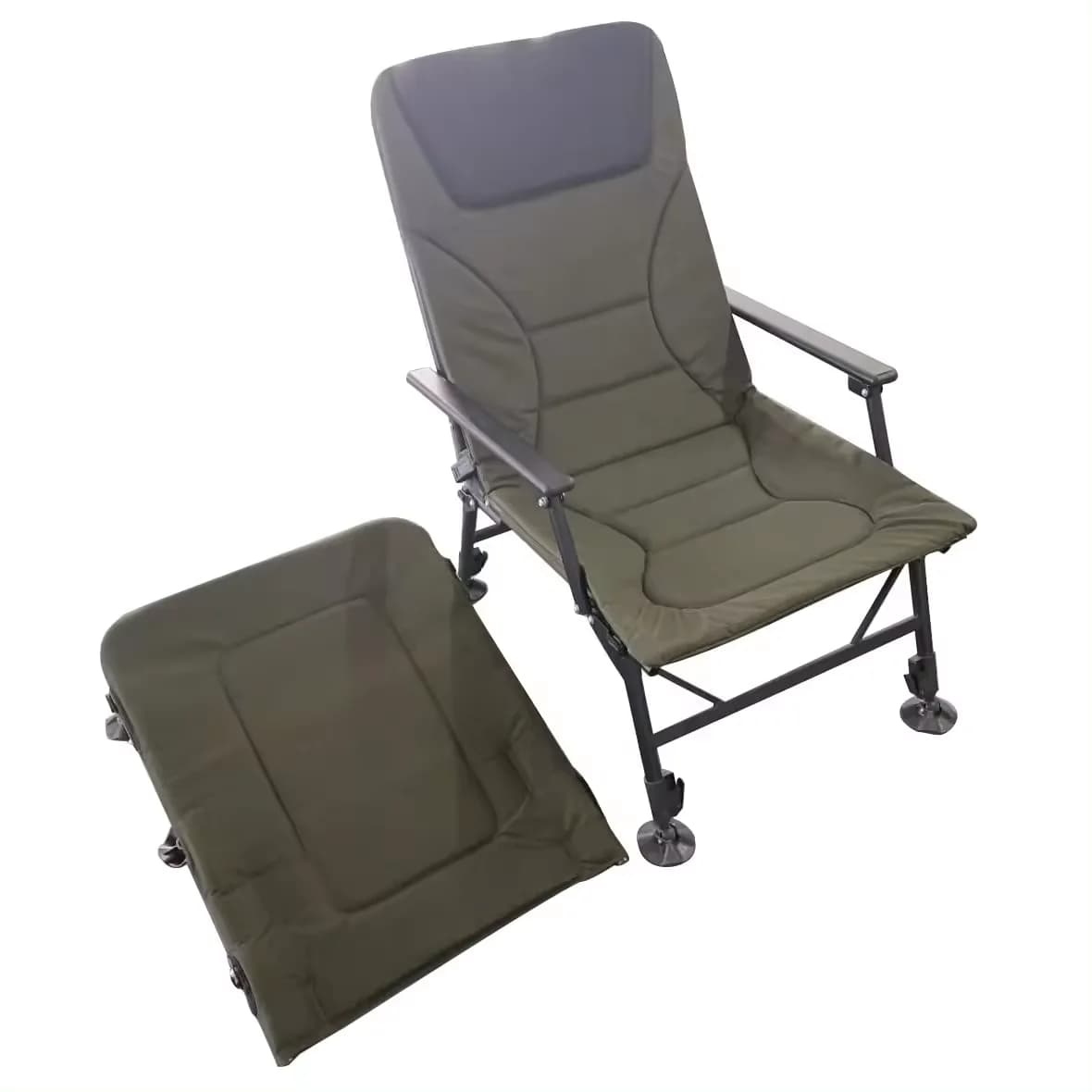 Chaise de pêche multifonction allongée spéciale carpe avec dossier réglable pour camping extérieur confortable