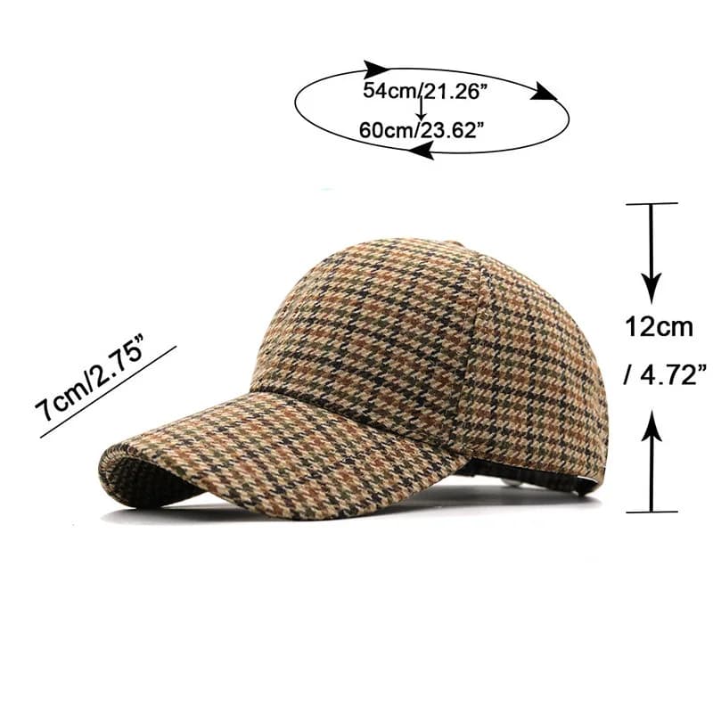 Casquette baseball tartan hiver pêche automne légère ajustable activités outdoor chaud