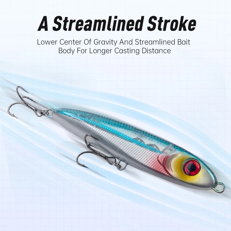 Leurre de pêche leurre dur Ministre Jack 105mm 23g pour bar, stickbait coulant et nageur efficace en mer