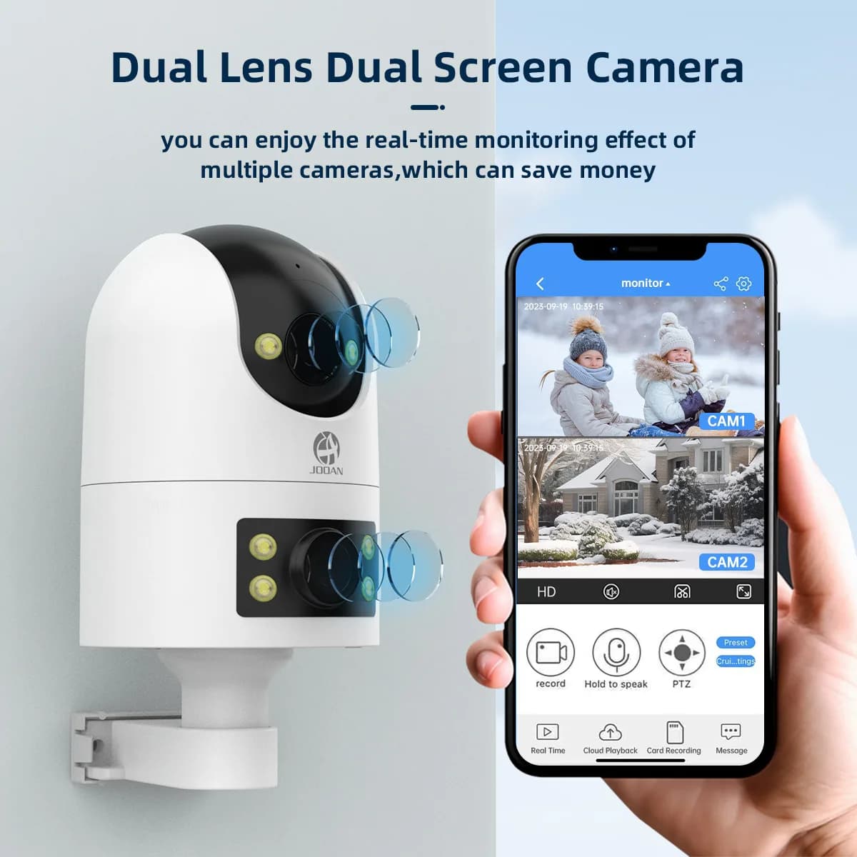 Caméra de surveillance extérieure JOOAN 4K PTZ WiFi avec suivi automatique - Caméra IP étanche vision nocturne 8MP