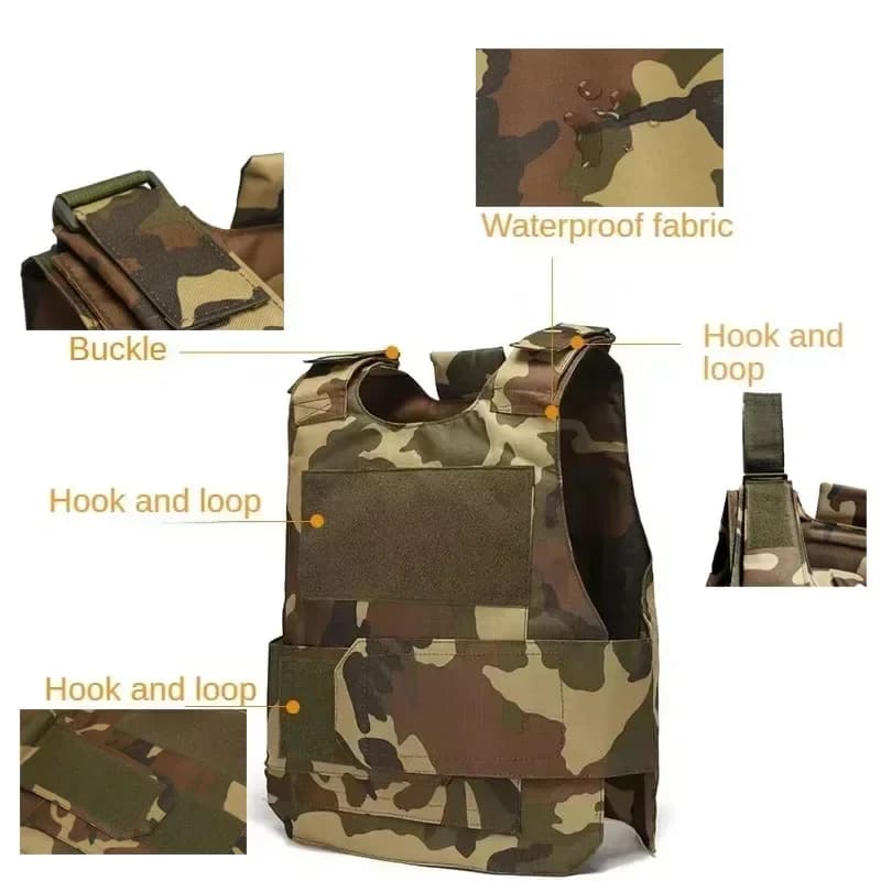 Gilet tactique multifonction CP Camo 800D - Veste de portage pour pêche, chasse et airsoft outdoor
