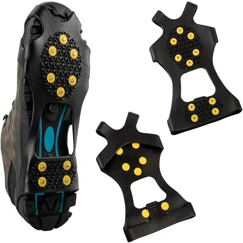 Crampons antidérapants 10 pointes acier pour neige glace randonnée marche traction sécurité
