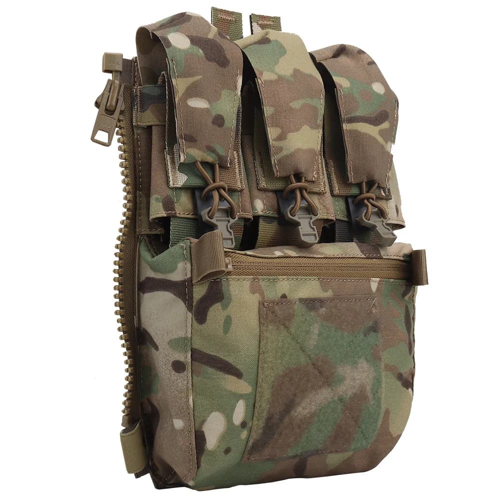 Panneau dorsal tactique V5 avec poches - Support triple chargeurs pour équipement de pêche