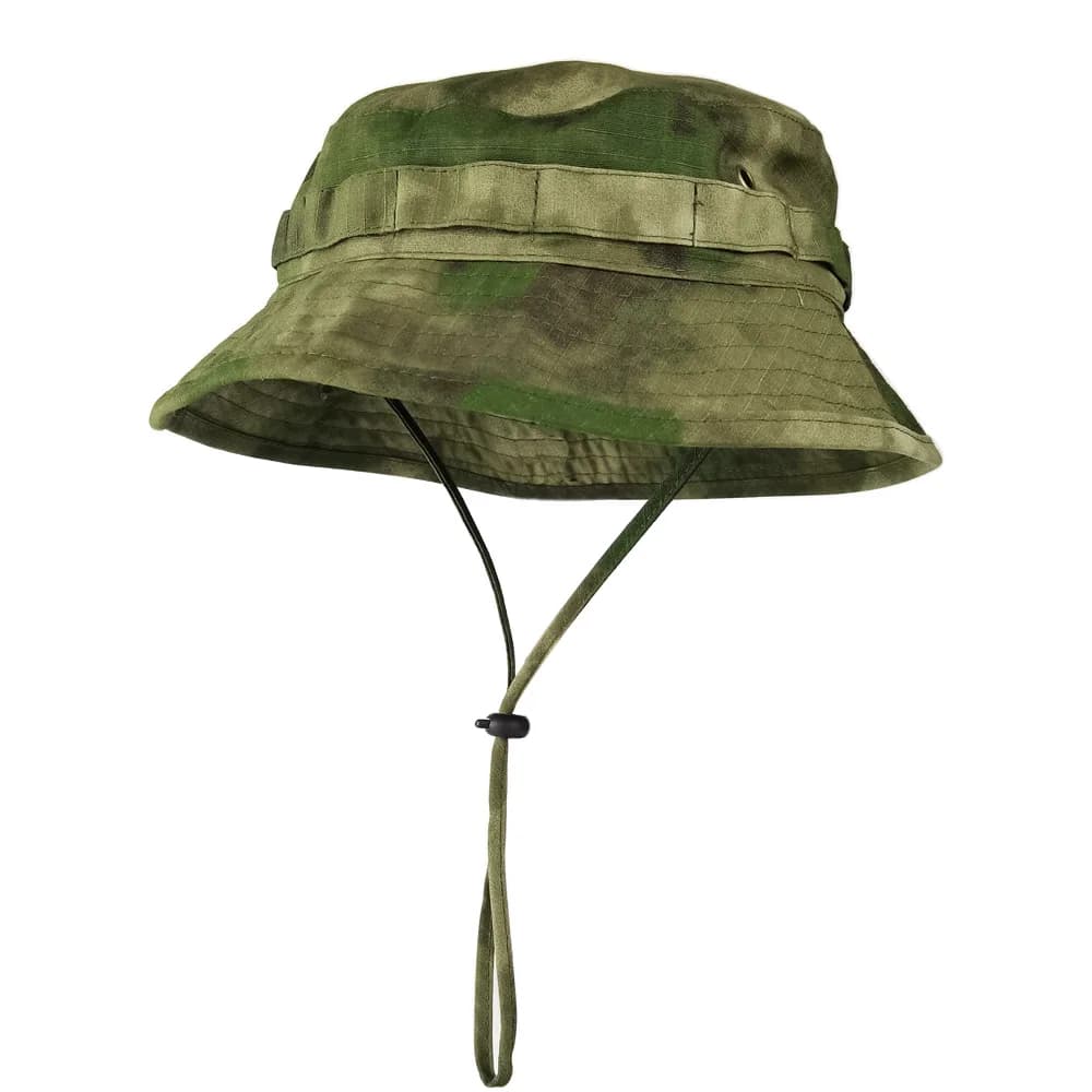 Bucket hat camouflage tactique à bord court - Protection solaire pour pêche et randonnée