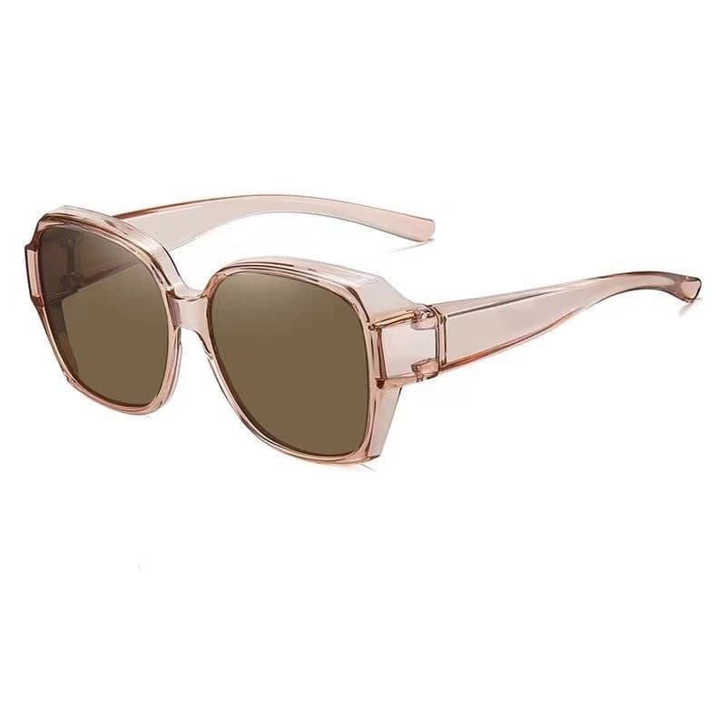 Lunettes de soleil polarisées rondes vintage pour pêche et conduite - Compatibles sur lunettes de vue